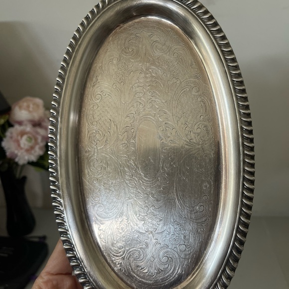 Creamer & Sugar Bowl w/ Tray Silver on Copper Silverplate Set Of 3 VTG - Picture 5 of 11